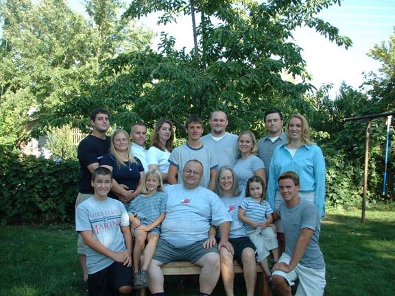 Family in the front yard